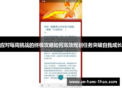 应对每周挑战的终极攻略如何高效规划任务突破自我成长